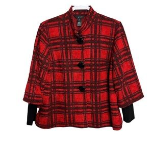 Ali Miles Red Plaid Top Jacket